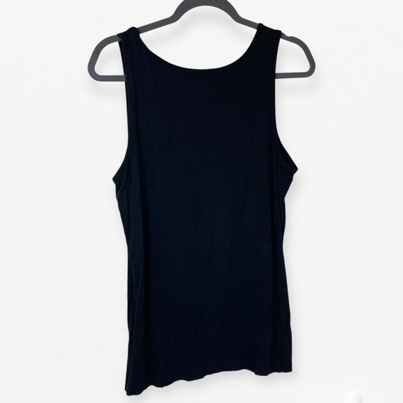 ANA Black Sequin Accent Sleeveless Stretch knit Tank Top L - Picture 6 of 8